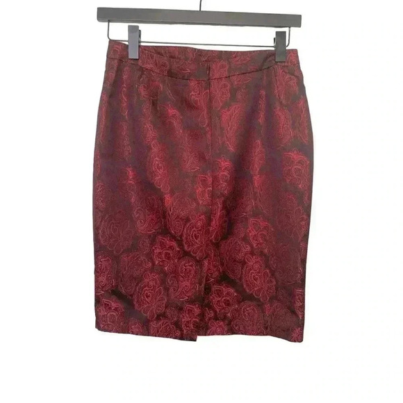 Papillon stunning burgundy/black  pencil skirt - Picture 4 of 7